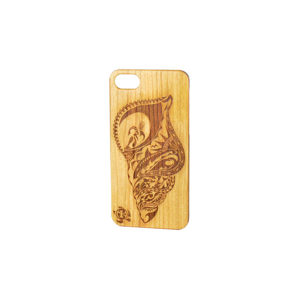 iPhone 7/8 - Wood Phone Cover - Shell of the Ocean - Toka Creates
