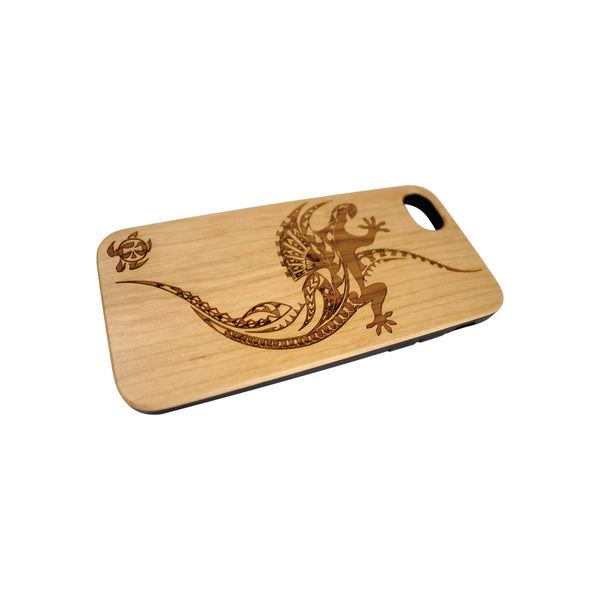 iPhone 7/8 - Wood Phone Cover - The Lizard - Toka Creates